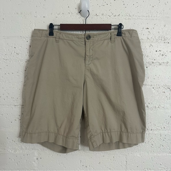 Merona Womens Plus Shorts 16W Tan Khaki Stretch AT11 - Picture 1 of 4